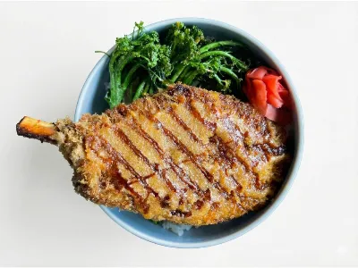 Giant Tomahawk Pork Katsu Don