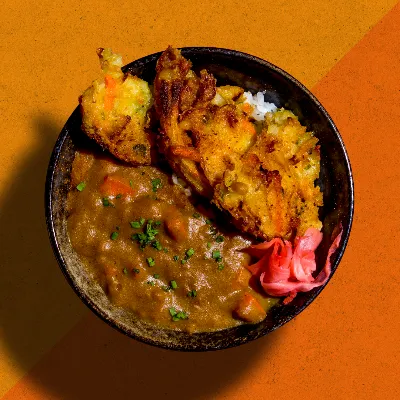 Vegetable Kakiage Curry Don