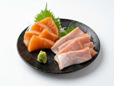 Salmon and Salmon Belly Sashimi